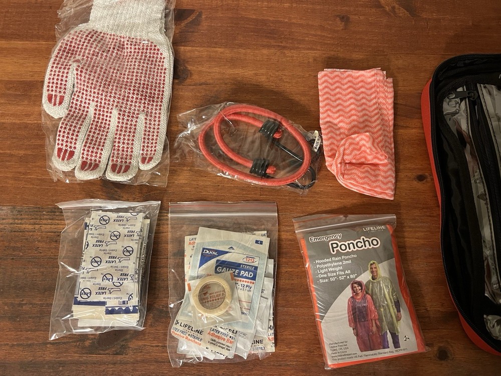 First Aid AAA Excursion Road Kit W/ Jumper Cables, Flashlight, First Aid, Etc.