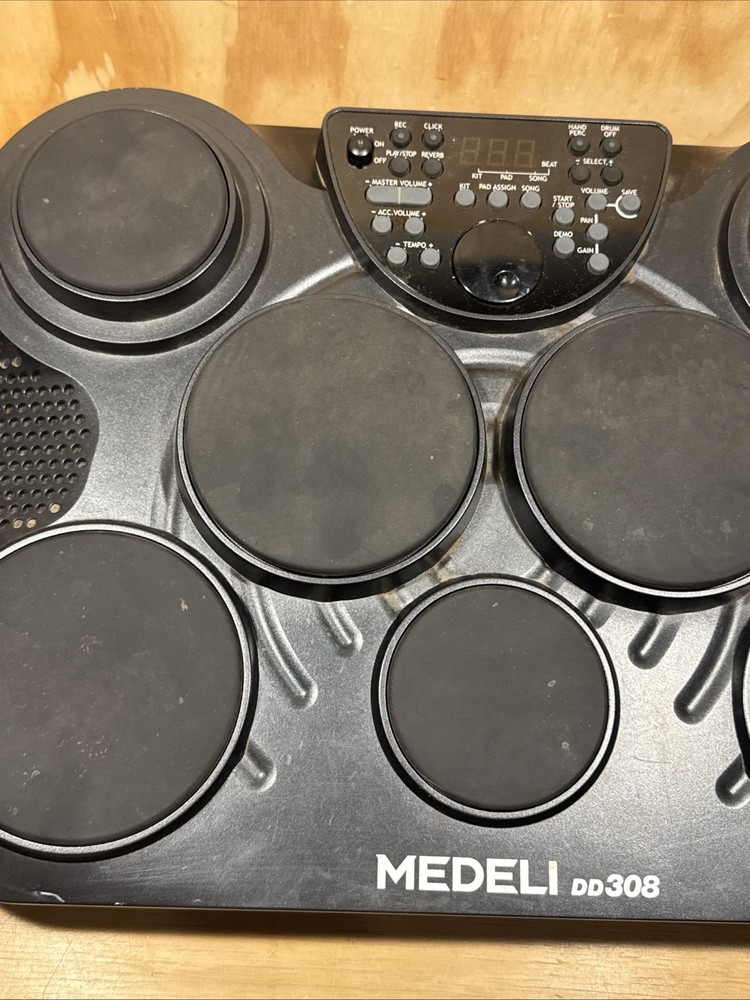Medeli DD308 Digital 7 Pad Tabletop Drum Set Tested No Power Cord