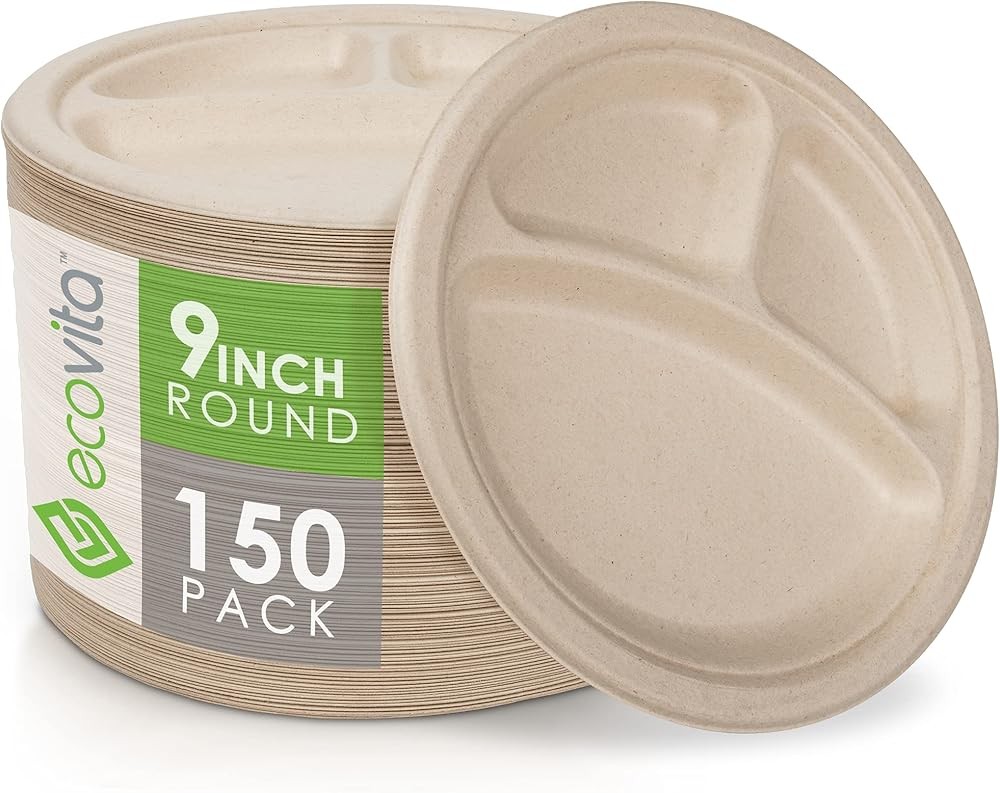 postable Paper Plates [.] PARTMENTS – 150 Disposable