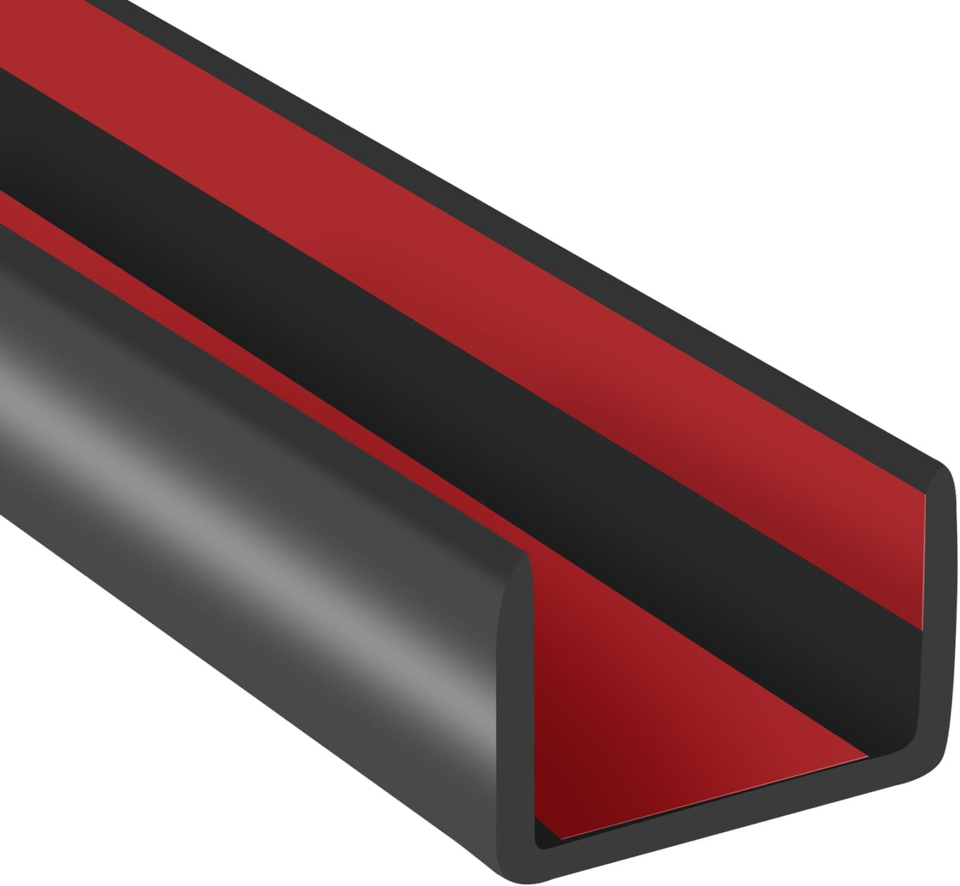 Rubber Edge Trim 3/4" Self Adhesive Flexible U Channel Edge Protector Black 20'