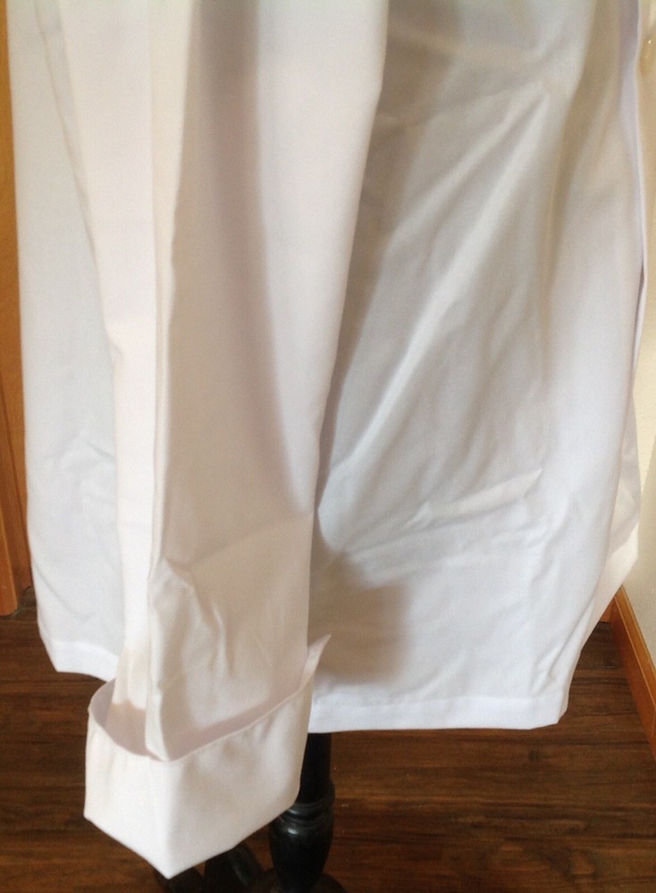 Chef Works Unisex Essential Plastic Button Le Mans Coat White Large Regular NWOT