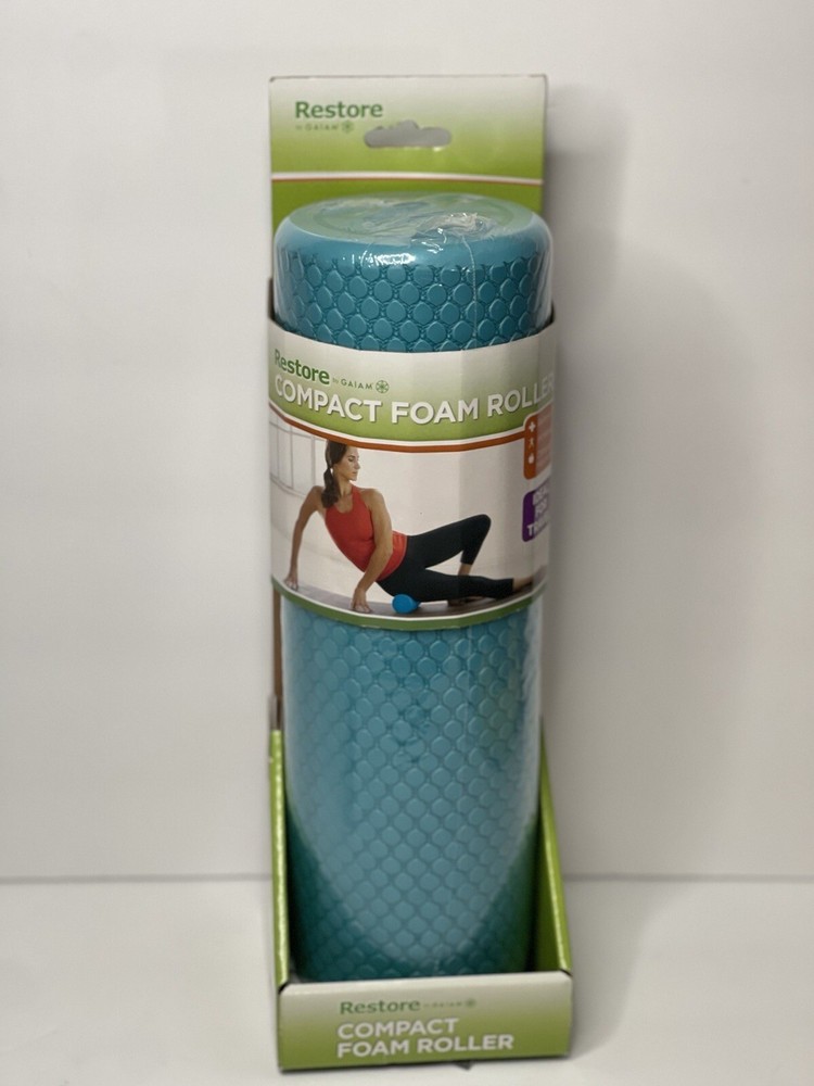 RESTORE COMPACT FOAM ROLLER BY GIAM TURQUOISE TEXTURED RECOVERY ROLLER EXERCISER