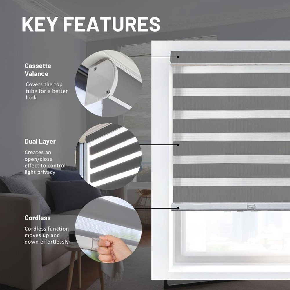 Zebra Blinds, Roller Window Shades, Blinds for Windows, Roller Shades for Win...