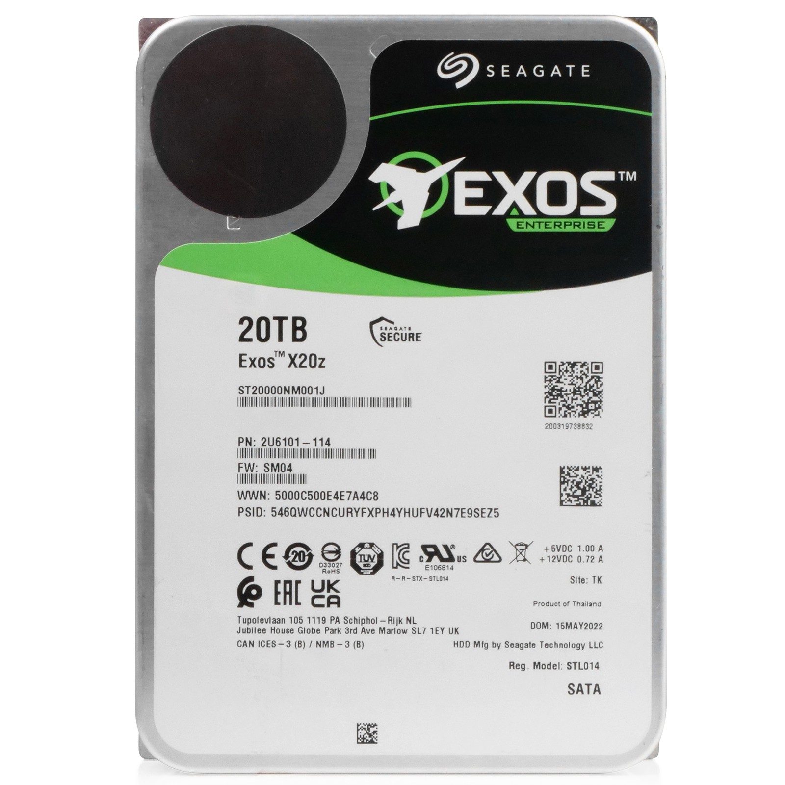 Host Managed SMR Seagate Exos X20z 20TB ST20000NM001J 7.2K RPM SATA 3.5"