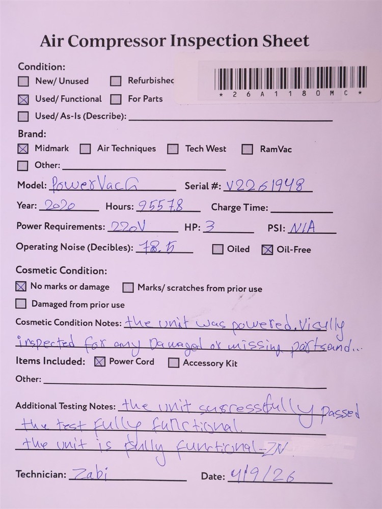 Midmark PowerVac G Dental Vacuum Pump System