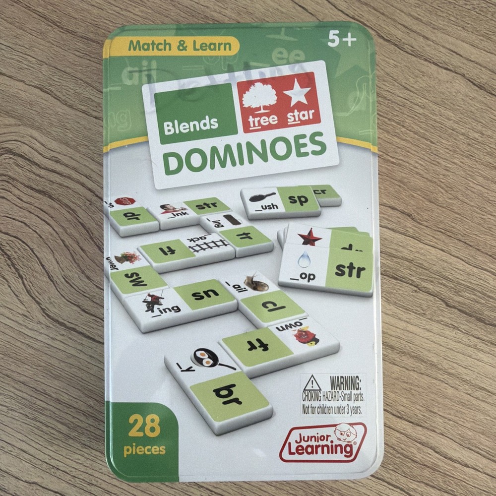 Blends Dominoes Phonics Blending Junior Learning 5+ Multi-Player 28 Pieces