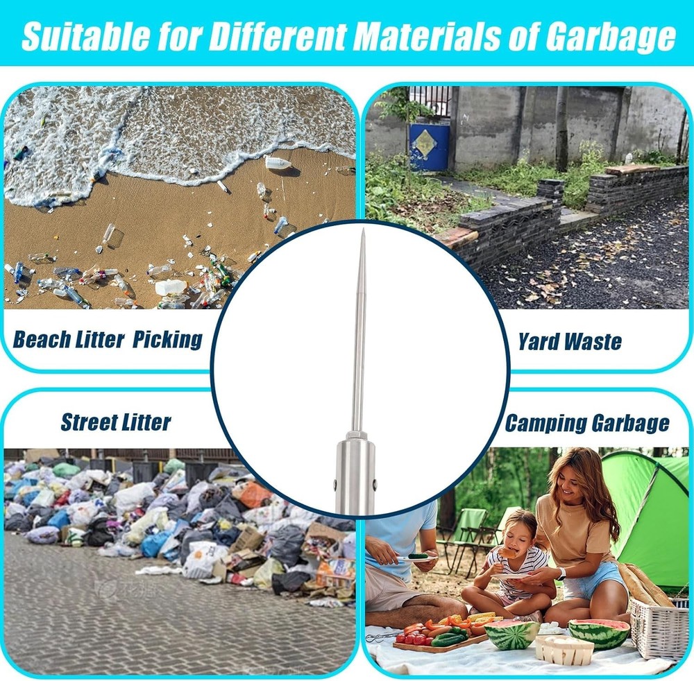 Trash Pickup Tool,48Inch Upper Grabber High-Duty Stainless Steels Tip Lightwe...