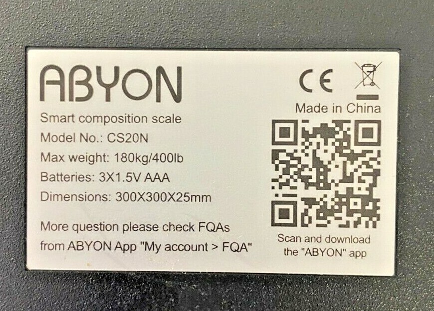 Abyon CS20N Bluetooth Smart Scales