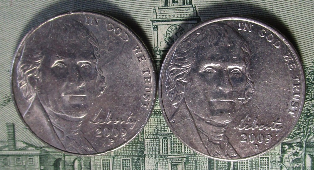 2009 P & D Jefferson nickels circulated