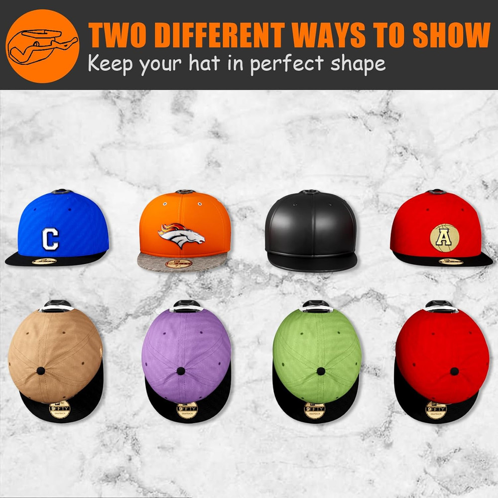 24pc Baseball Hat Rack Wall Mount Fitted Hat Rack Display Hat Hooks for Wall NEW
