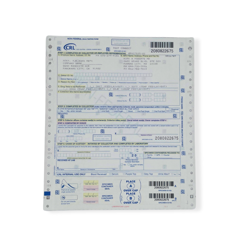 10-Panel Urine Lab Confirmation Mail-In Drug Test