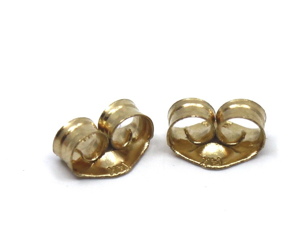 14k Solid Yellow Gold Pair Butterfly Closer Back's Earring Backing Small
