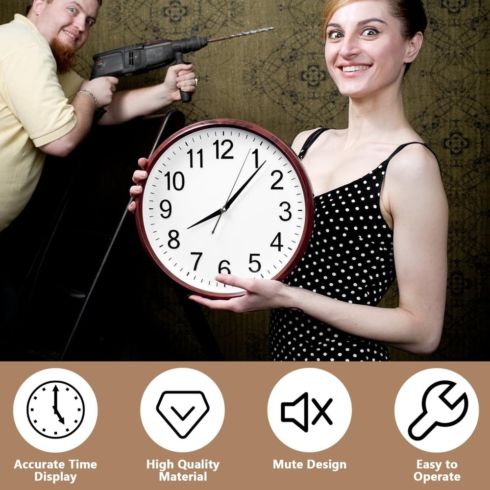 Gatuida Clock Mechanism Replacement, Movement Medium, Black