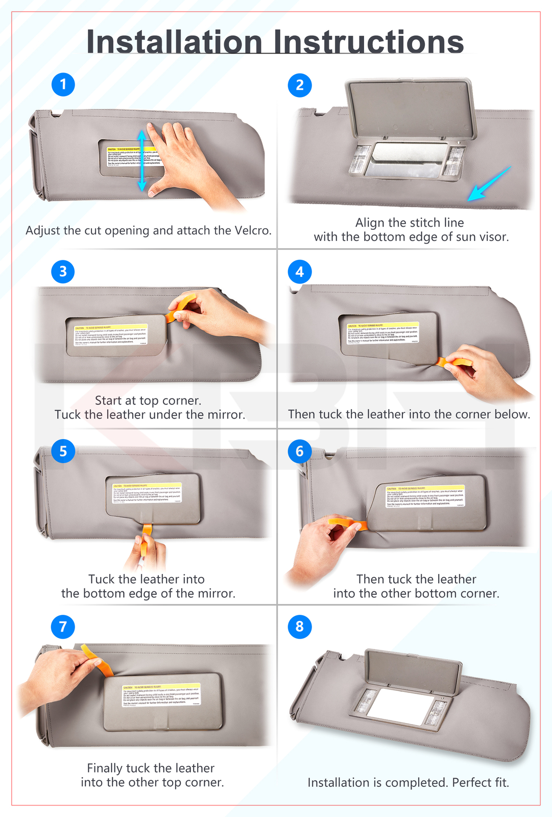 Sun Visor Replacement Cover Leather 95-99 Chevy Tahoe Suburban Yukon Beige Tan