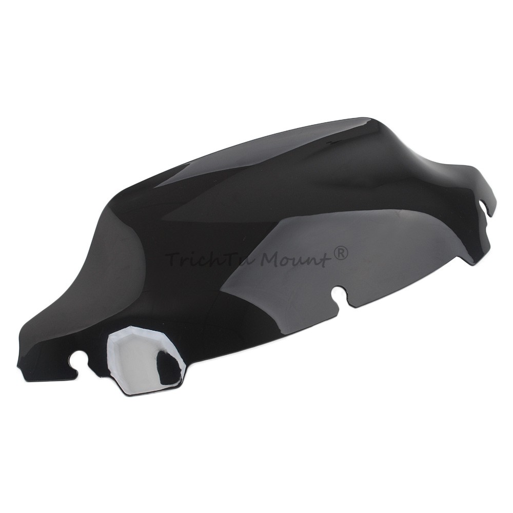 7" Front Wave Windshield Black Windscreen Noise Reduction For Harley Road Glide