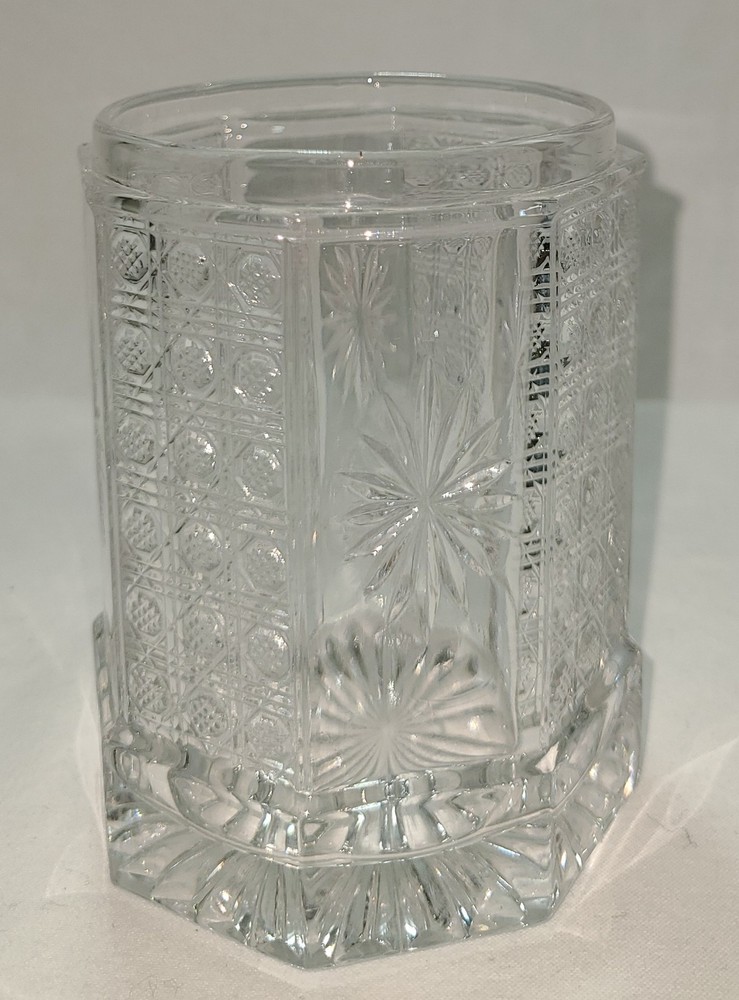 Pickle Castor Set INSERT ONLY Clear 8 Sided Paneled Starburst Pattern Vintage