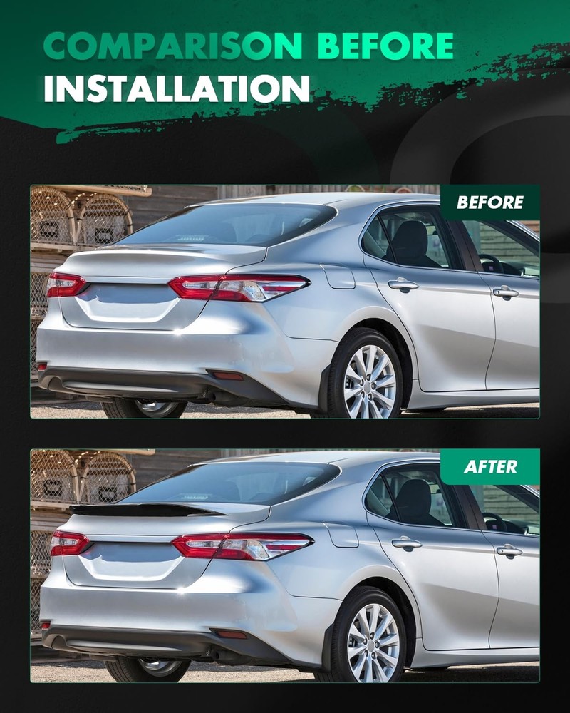Glossy Black ABS Rear Spoiler Wing for 2018-2020