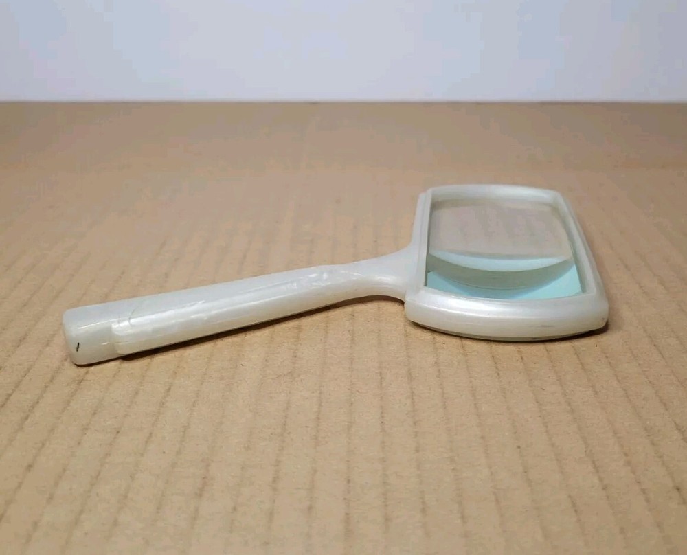 Vintage Swift Rectangular Reader Pearl Handle Magnifying Glass #575 w/ Box