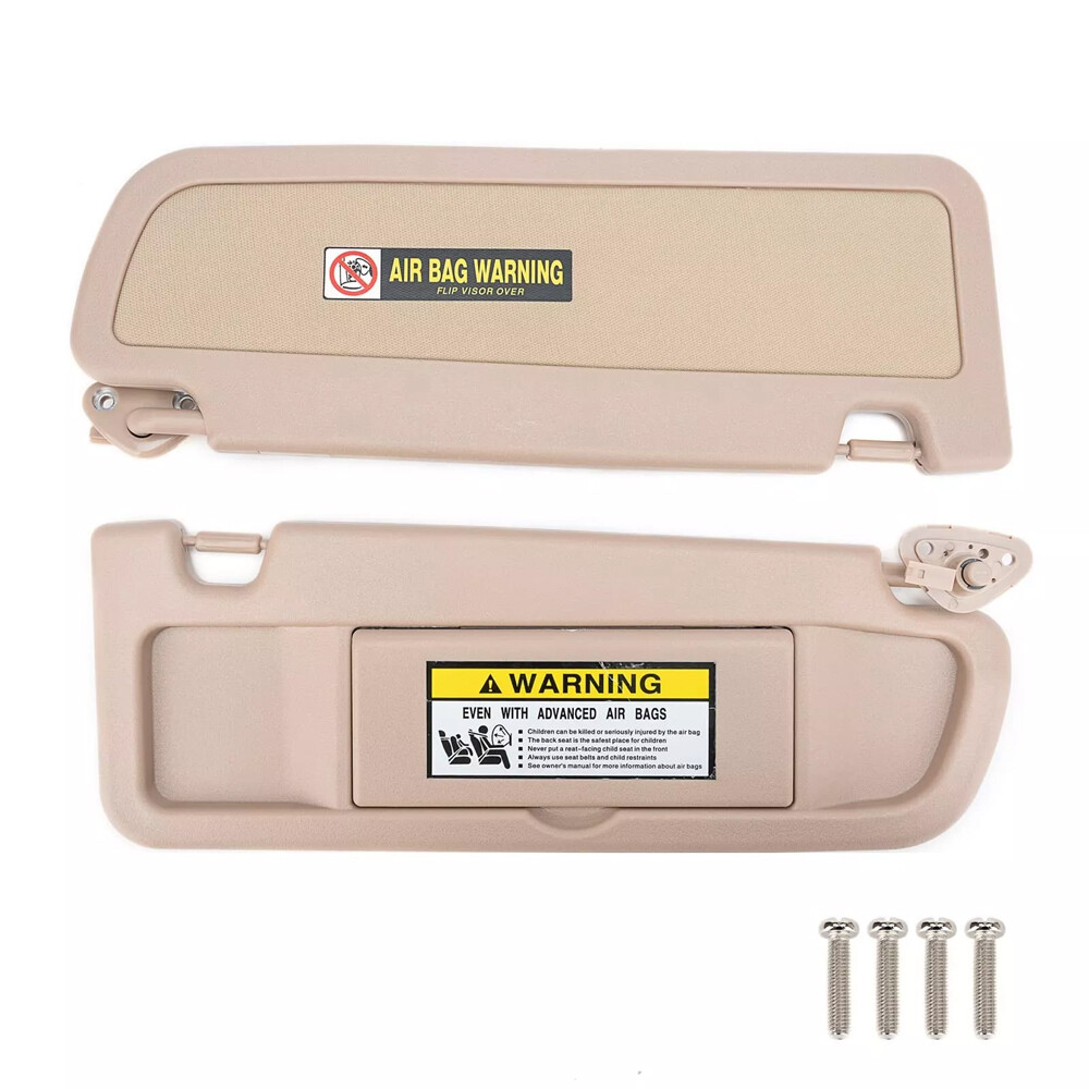 1 Pair Driver Left & Passenger Right Sun Visor for 2006-2011 Honda Civic Beige