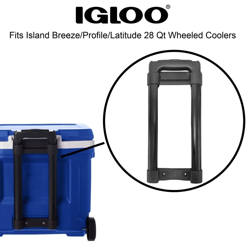 Igloo Replacement Telescoping Handle for Approx. 14"H x 6.25"W x 2"D, Black