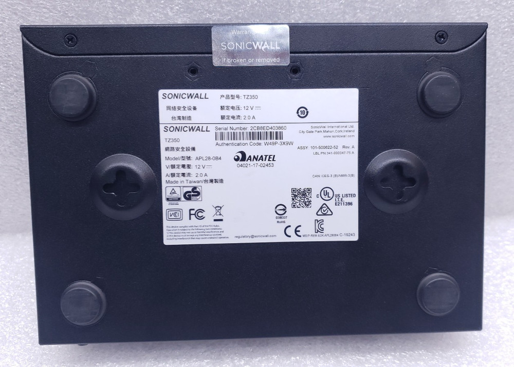 SonicWALL TZ350 Network Security Appliance APL28-0B4 W/ AC Adapter #99
