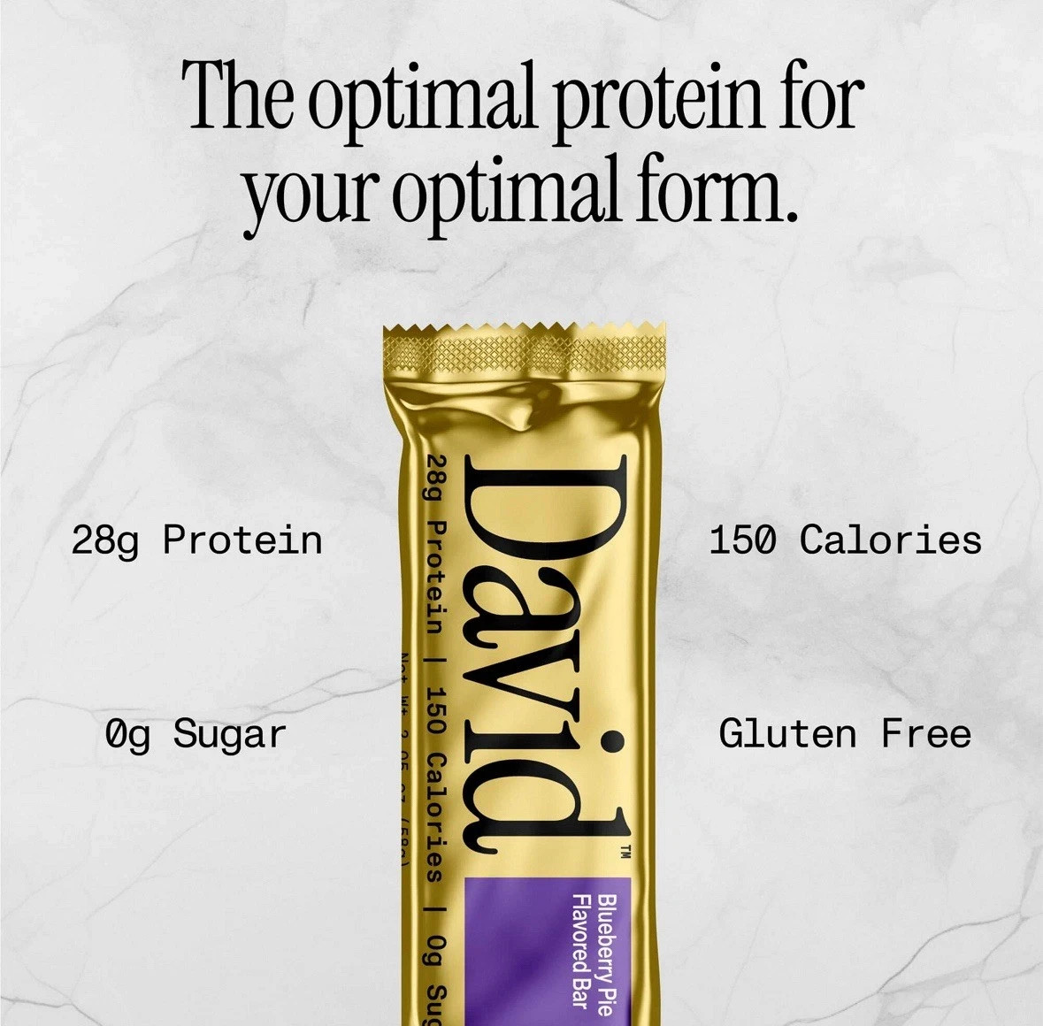 David Protein Bars, 28g Protein, Sugar Free - Blueberry Pie (12 Bars)