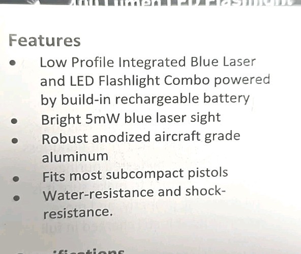 HiLight PS5B TAN Blue Laser Tactical Flashlight Combo - USB Rechargeable