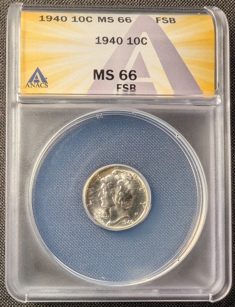 1940 10C Mercury Dime - MS 66 - Full Split Bands