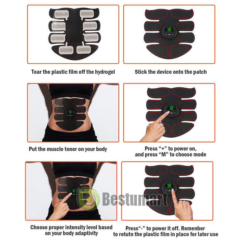 Ultimate EMS AB & Arms Muscle Simulator ABS Training Abdominal Trainer Pad Sets