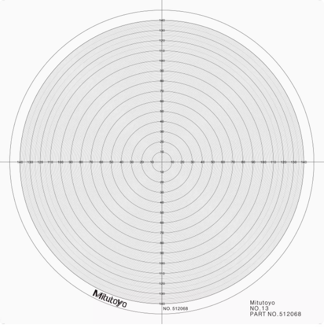 Optical Comparator Chart For Profile Projector Overlay Chart For Mitutoyo 512068