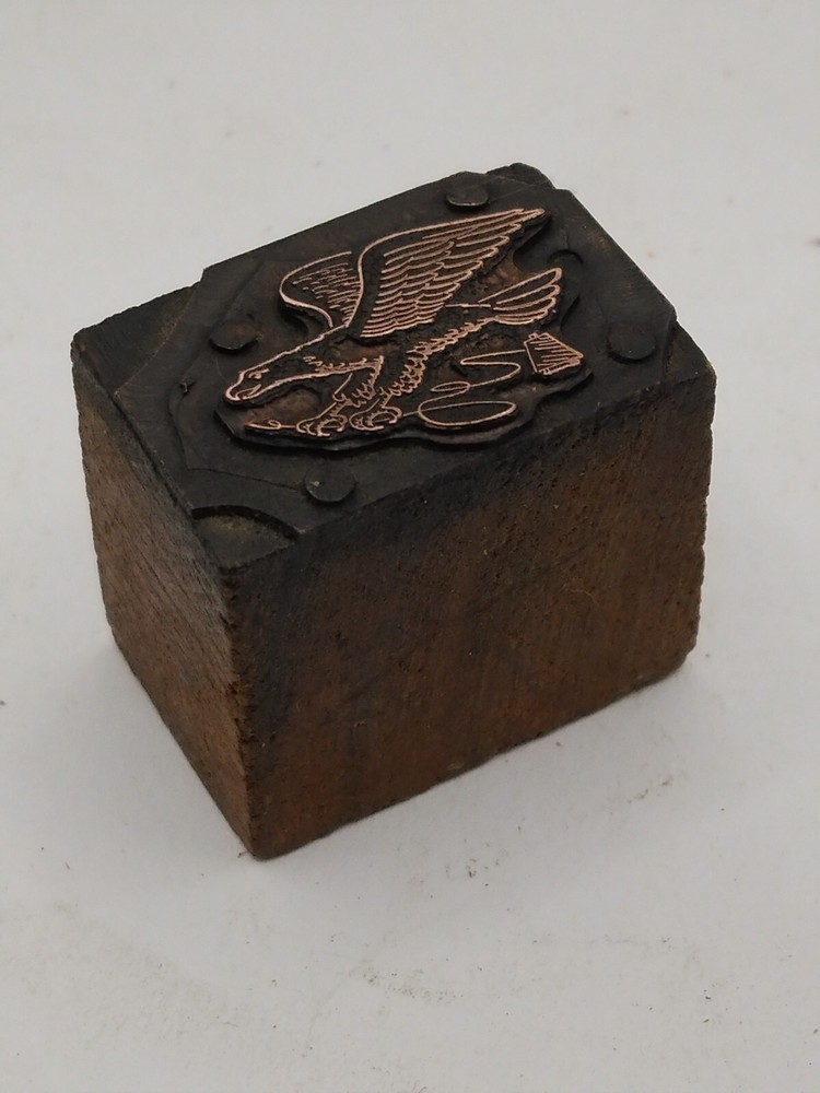 Printing Letterpress Printers Block Tiny Eagle