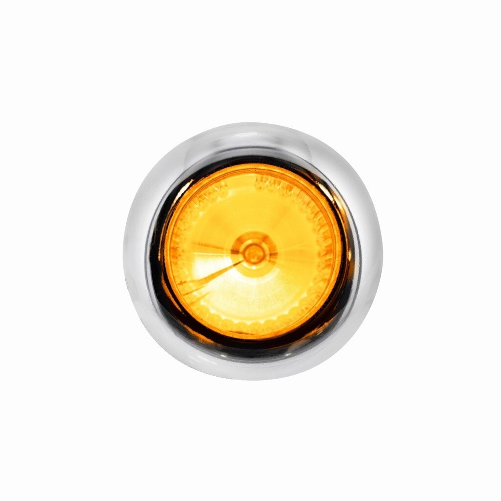 Amber LED / Clear Lens Dual Function Mini Spike Light SS Bezel Clearance/Marker