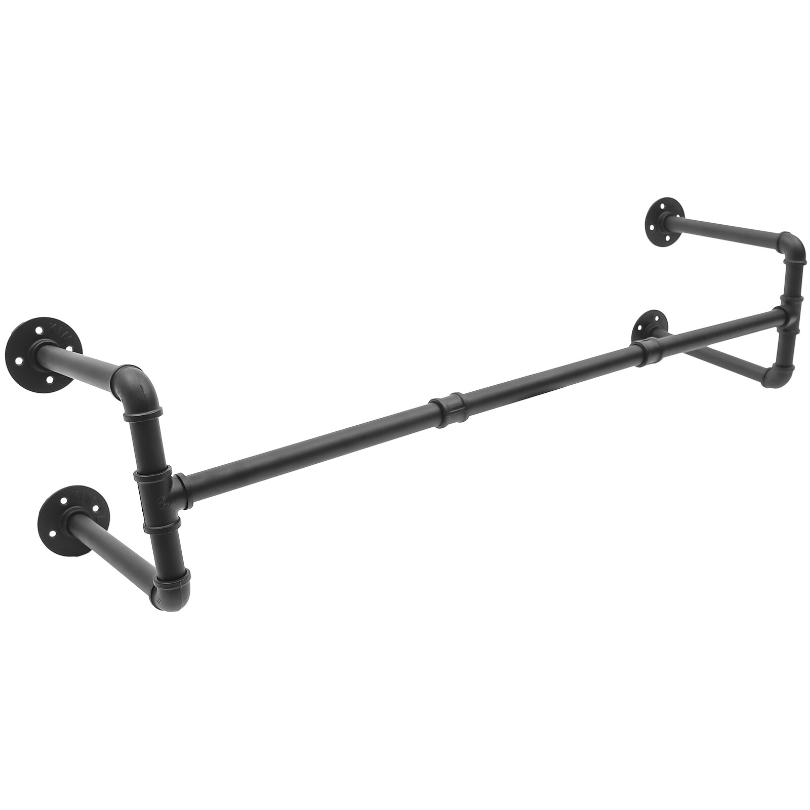 Industrial Pipe Clothing Rack Wall-Mounted Clothes Garment Organizer Rod Hanger