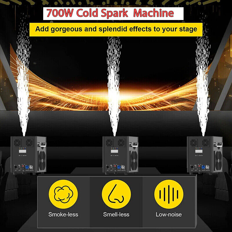 700W Cold Spark Machine DMX Firework Machine Stage Effect Wedding Party Remote