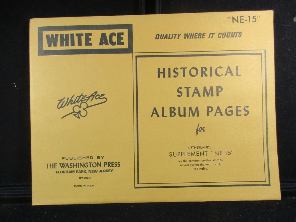 "WHITEACE" NETHERLANDS SUPPLEMENT "NE-15" 1981 SINGLES W/FREE SHP.