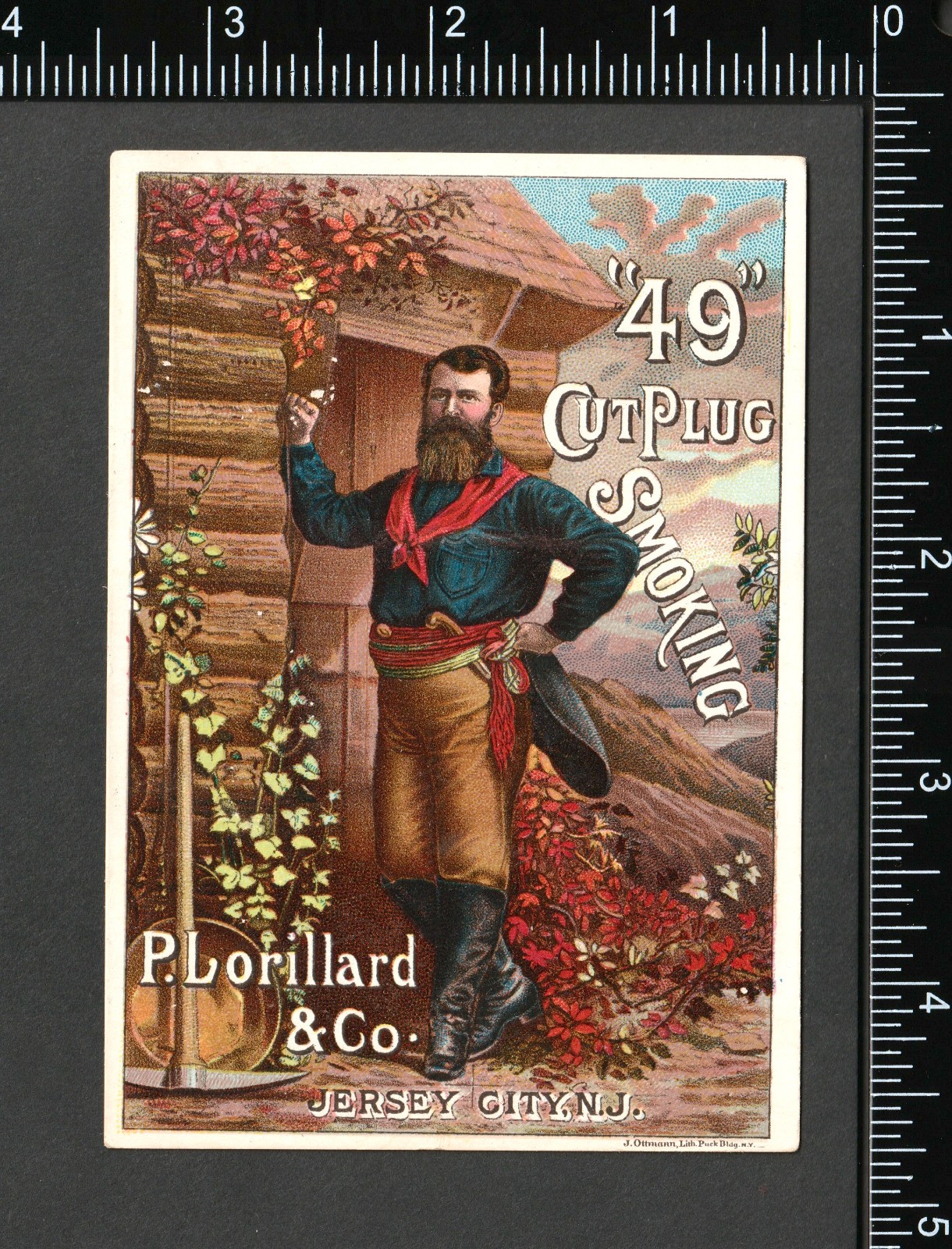 Weaverville California 49er Miner Lorillard Cut Plug Smoking Tobacco Trade Card