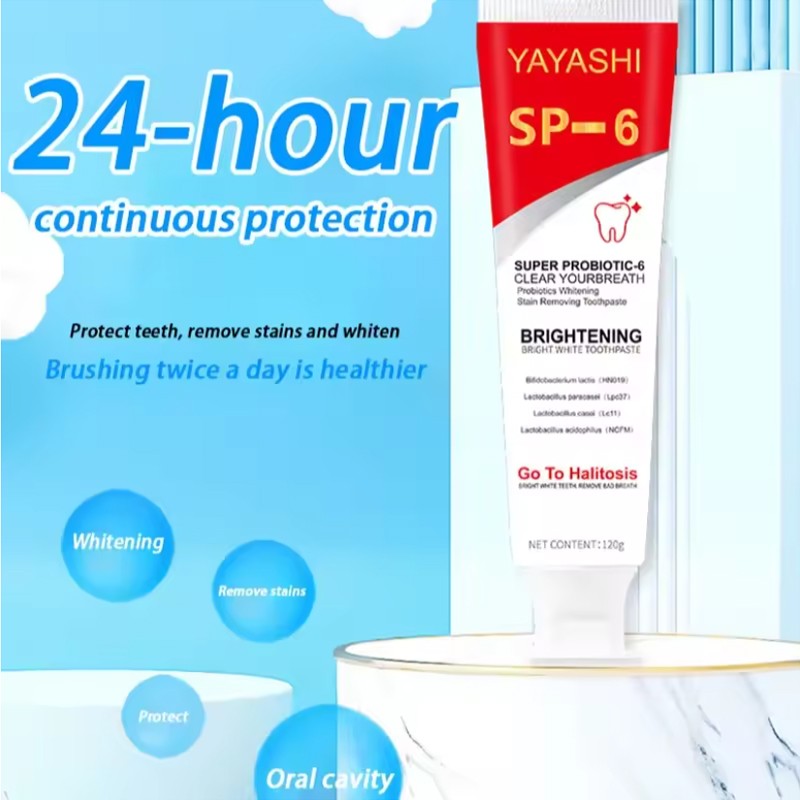 2 Pack SP-6 Probiotic Whitening Toothpaste Bright White 120g - Quick Ship! Sp 6