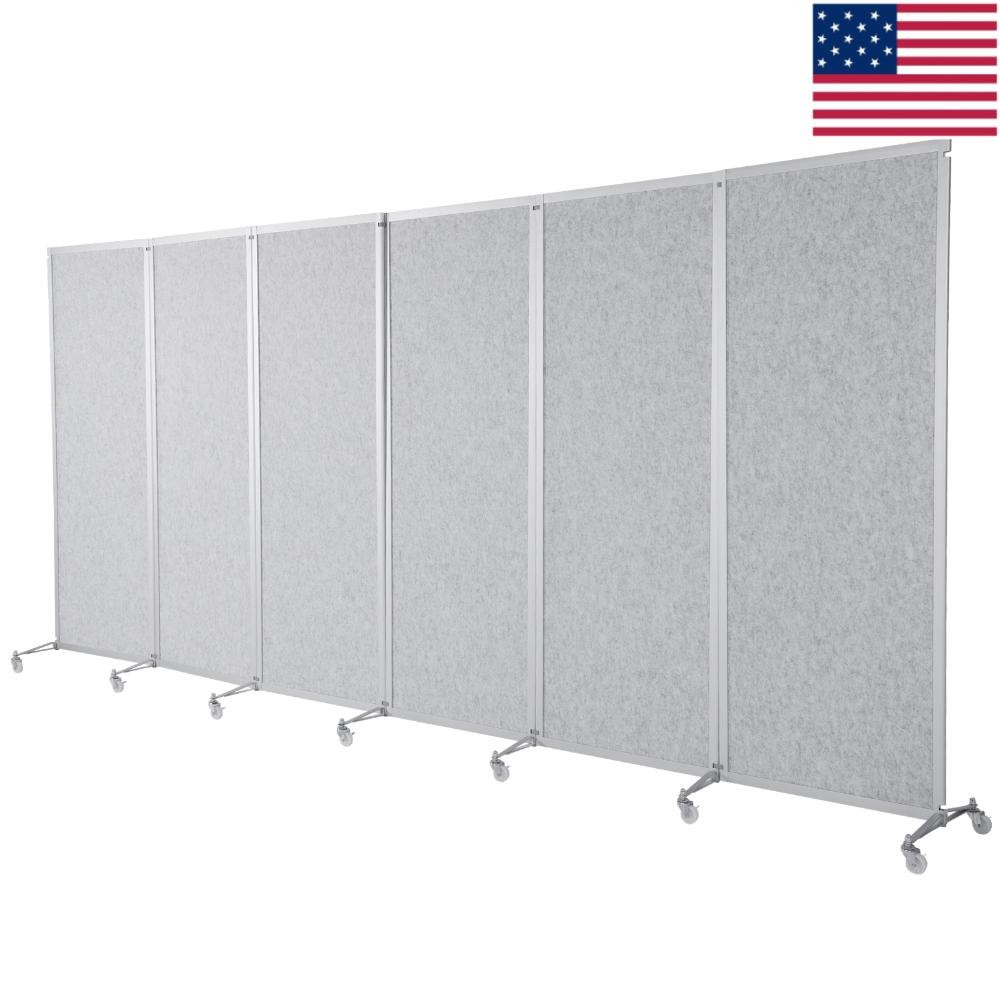 Rolling Privacy Room Divider with Lockable Wheels Office Mobile Screen Partition