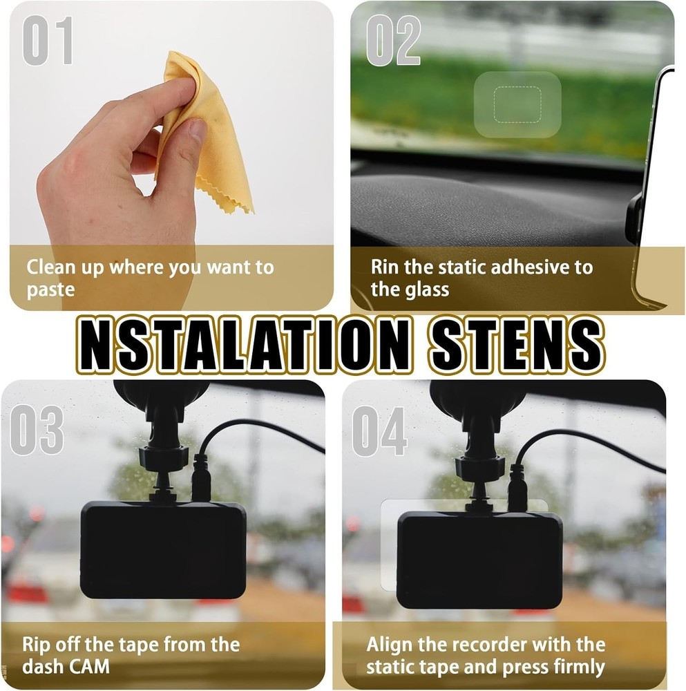 8Pcs Dashcam Windshield Sticker, Electrostatic Stickers for Dash Cam, 8-pcs