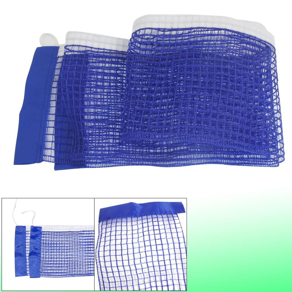 Nylon Replacement Table Pingpong Sports Tennis Mesh Net w Pull String Blue