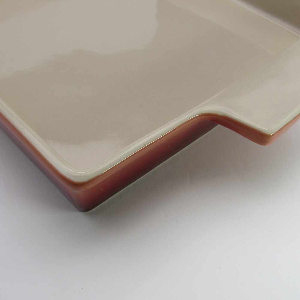Berndes Germany 9" Square Baking Dish, Ceramic Tab Handle, Terracotta Ombré