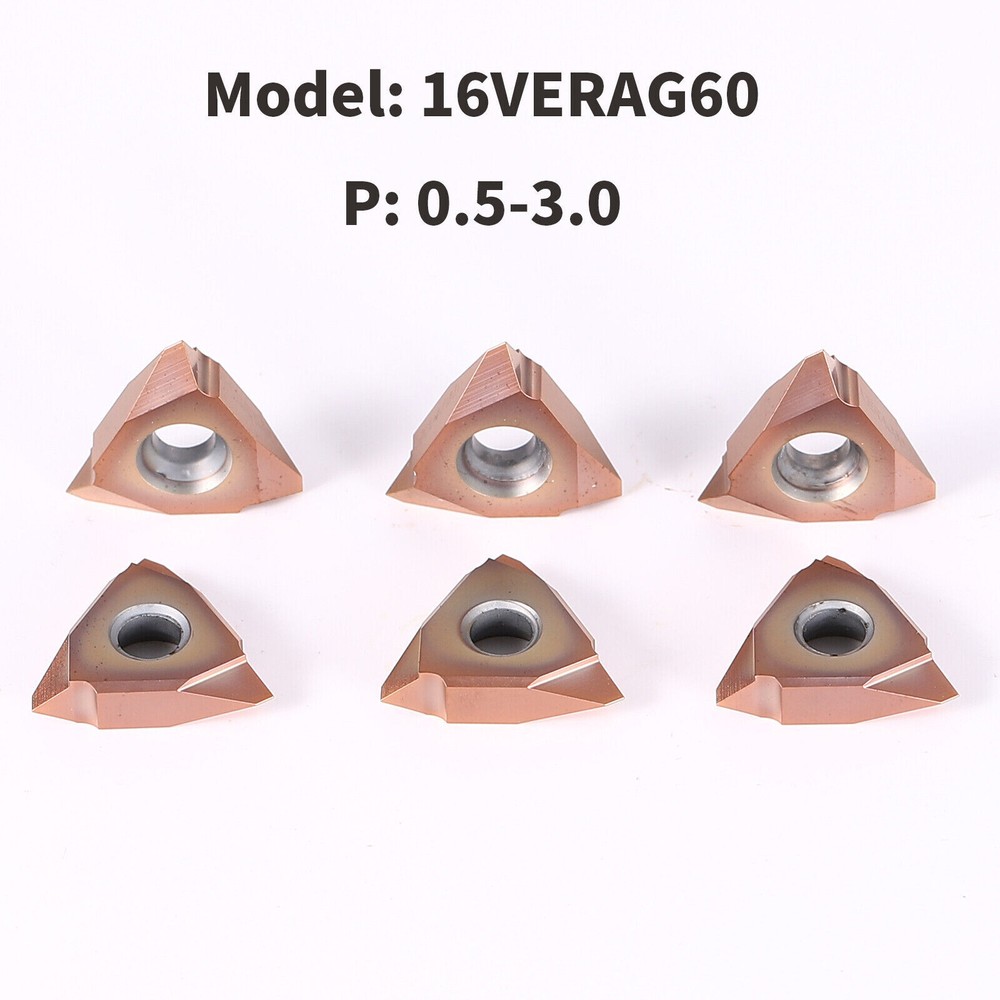 20mm Lathe Thread Cutting Tool Carbide Threaded Inserts Vertical 60° 16VERAG60