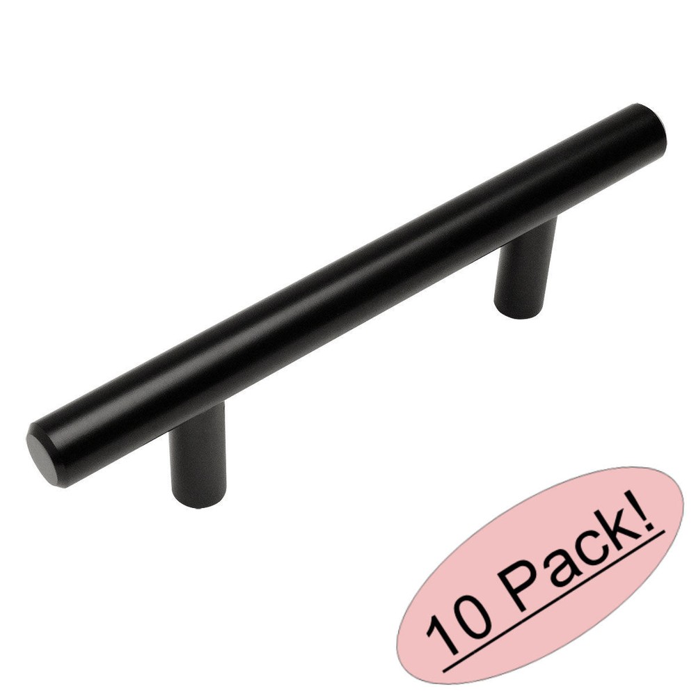 *10 Pack* Cosmas Euro Style Bar Pull Flat / Matte Black Pulls #305-2.5FB