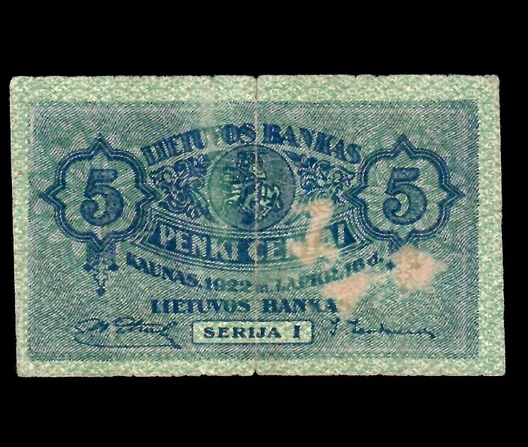 Lithuania 5 Centai 1922  P-9