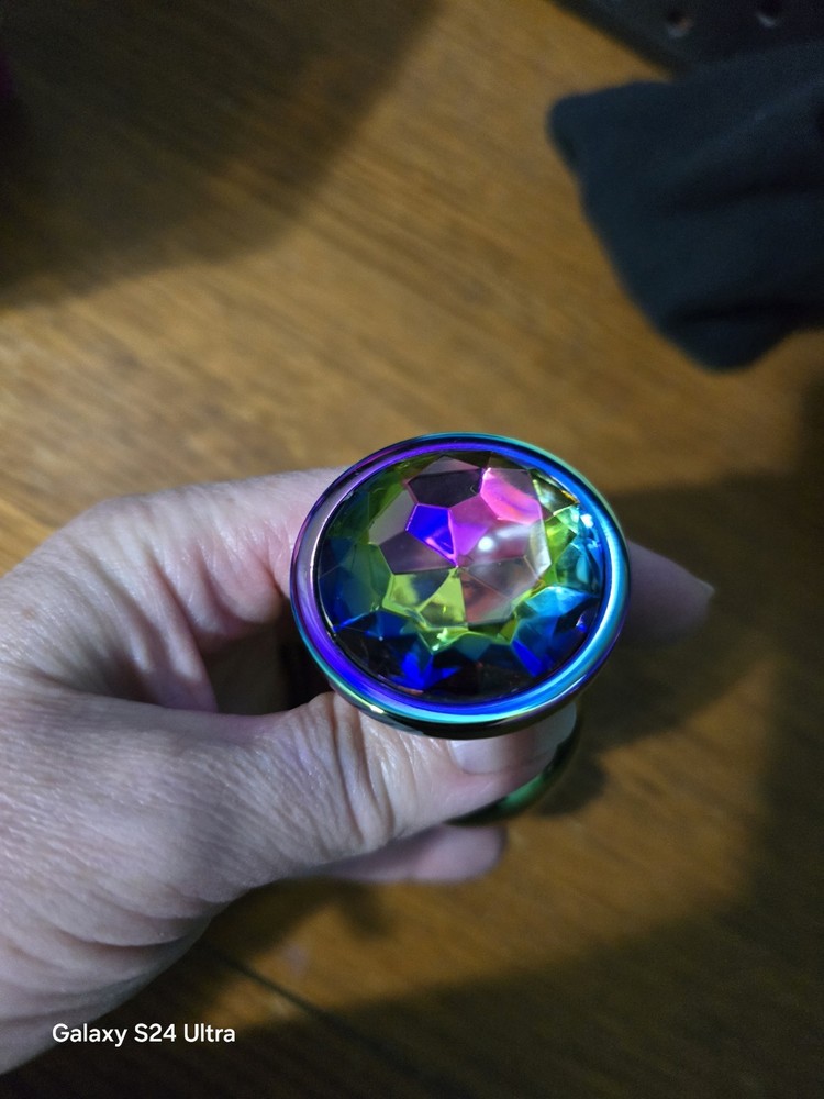 NEW LARGE Multicolor Round Rainbow Butt Plug