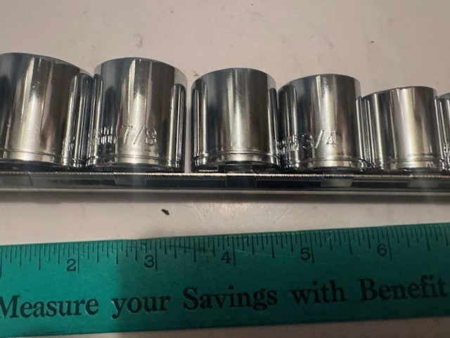CHROME VANADIUM 13PC SAE 3/8" DRIVE - 6 POINT STANDARD SOCKET SET + RAIL