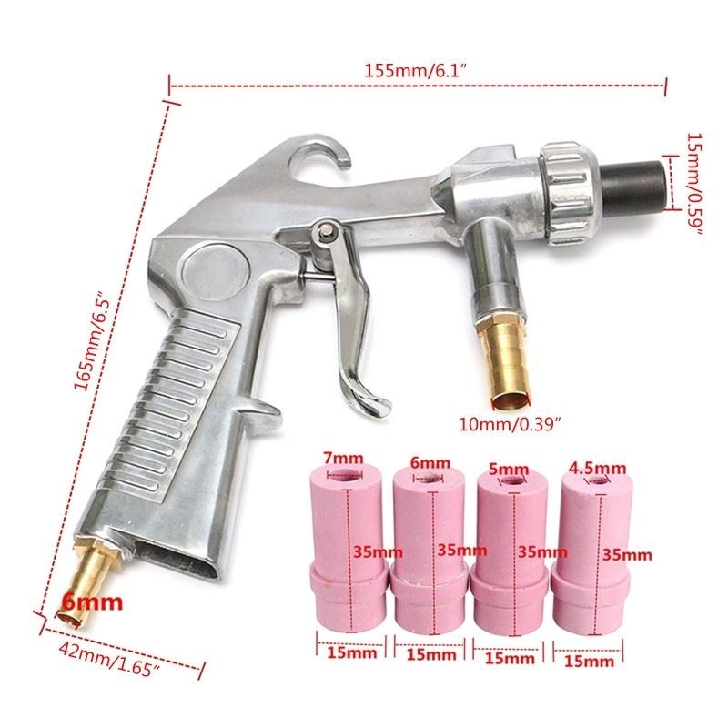 Sand Blaster Kit Practical Sandblaster for w/ Ceramic Nozzle Tip Pneumatic T