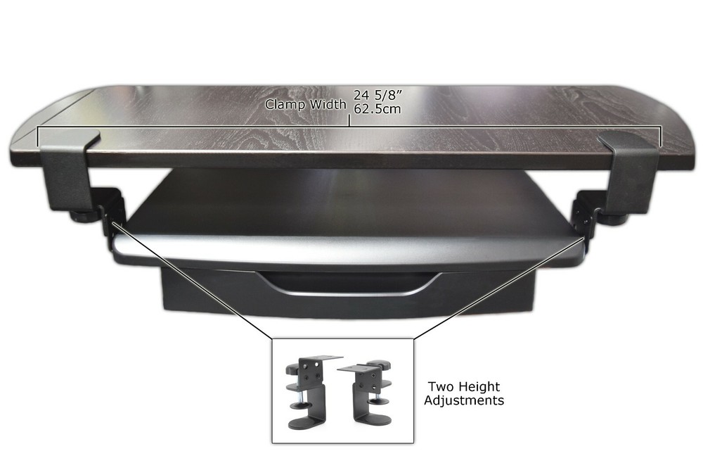 Mobotron Clamping Under-Desk Keyboard Tray with Drawer