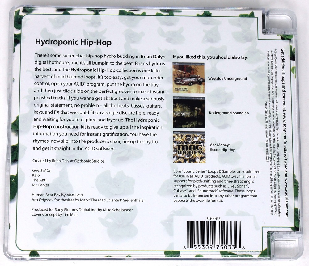 Sony Sound Series Hydroponic Hip-Hop Loops/Samples/Sampling CD