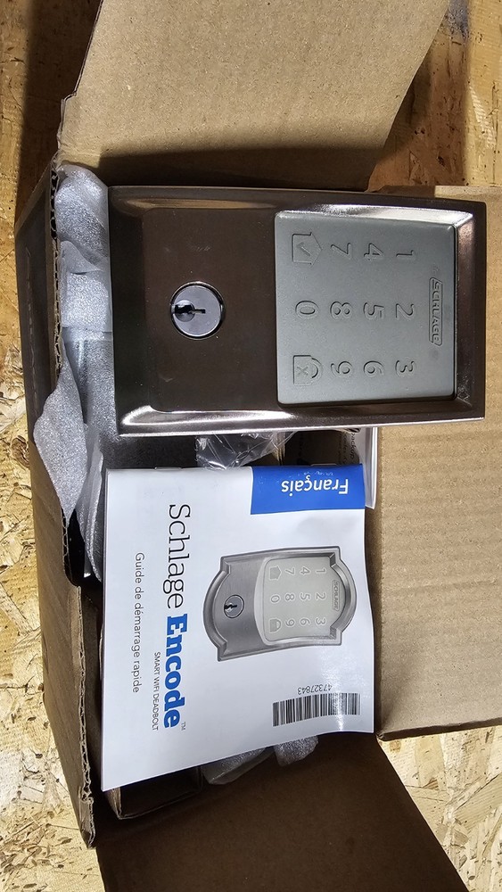 Schlage Encode Smart WiFi Deadbolt Keypad Touch Screen Satin Silver Modern